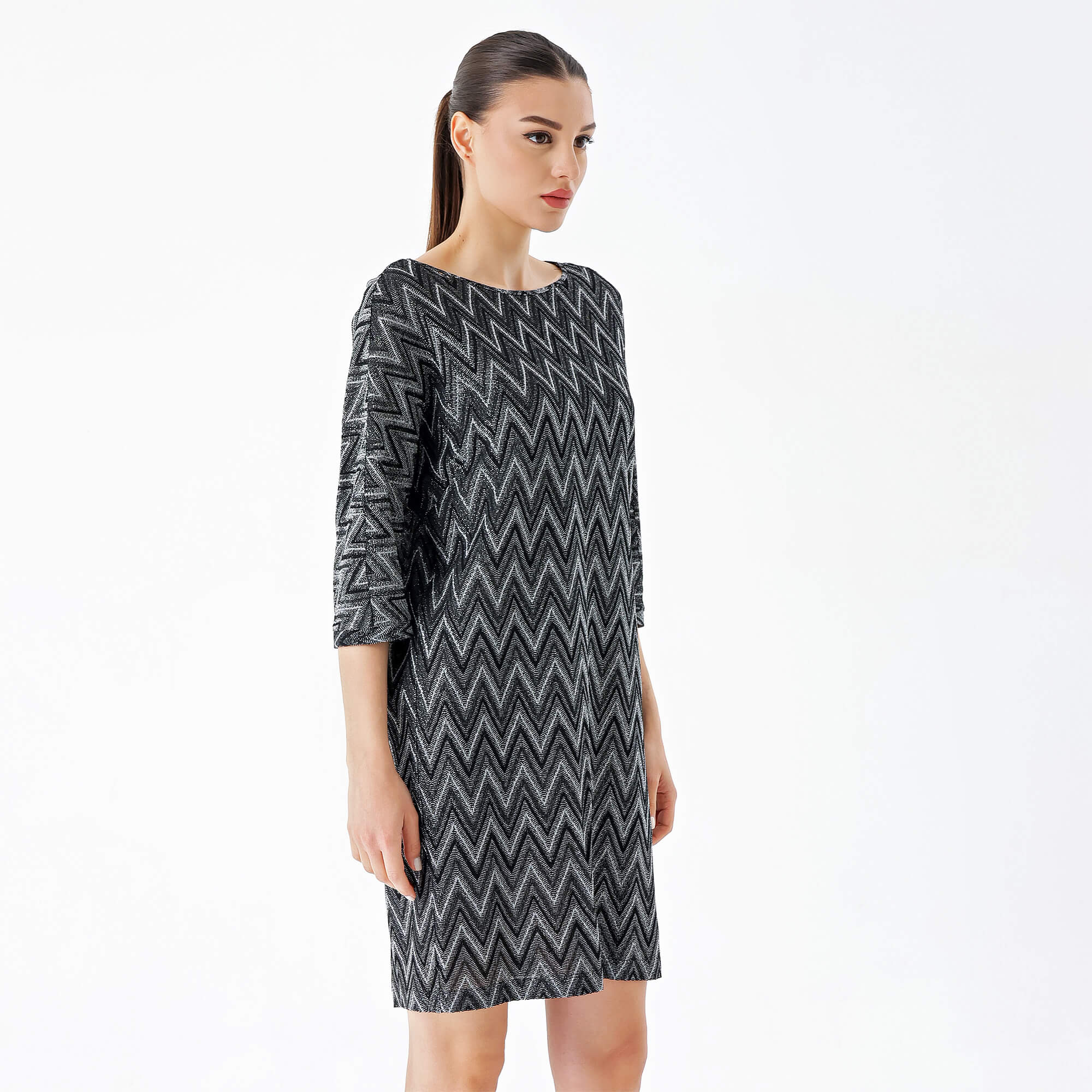 Missoni - Black&Grey Zigzag Shiny Dress